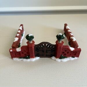 Santa’s Workbench Christmas Village Accessory - Miniature Brick Fence with Gate
